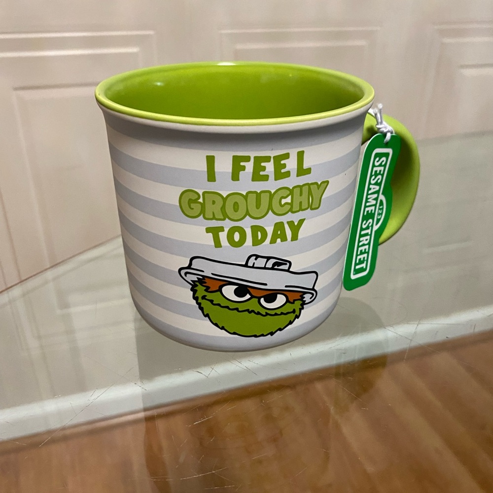 Brand New Sesame Street Coffee Mug “ I FEEL GROUCHY TODAY”
